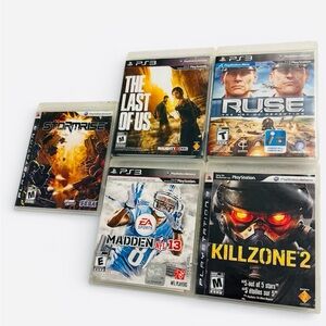 PS3 Game Lot (5 Games) - The Last of Us, Killzone 2, R.U.S.E. & More!